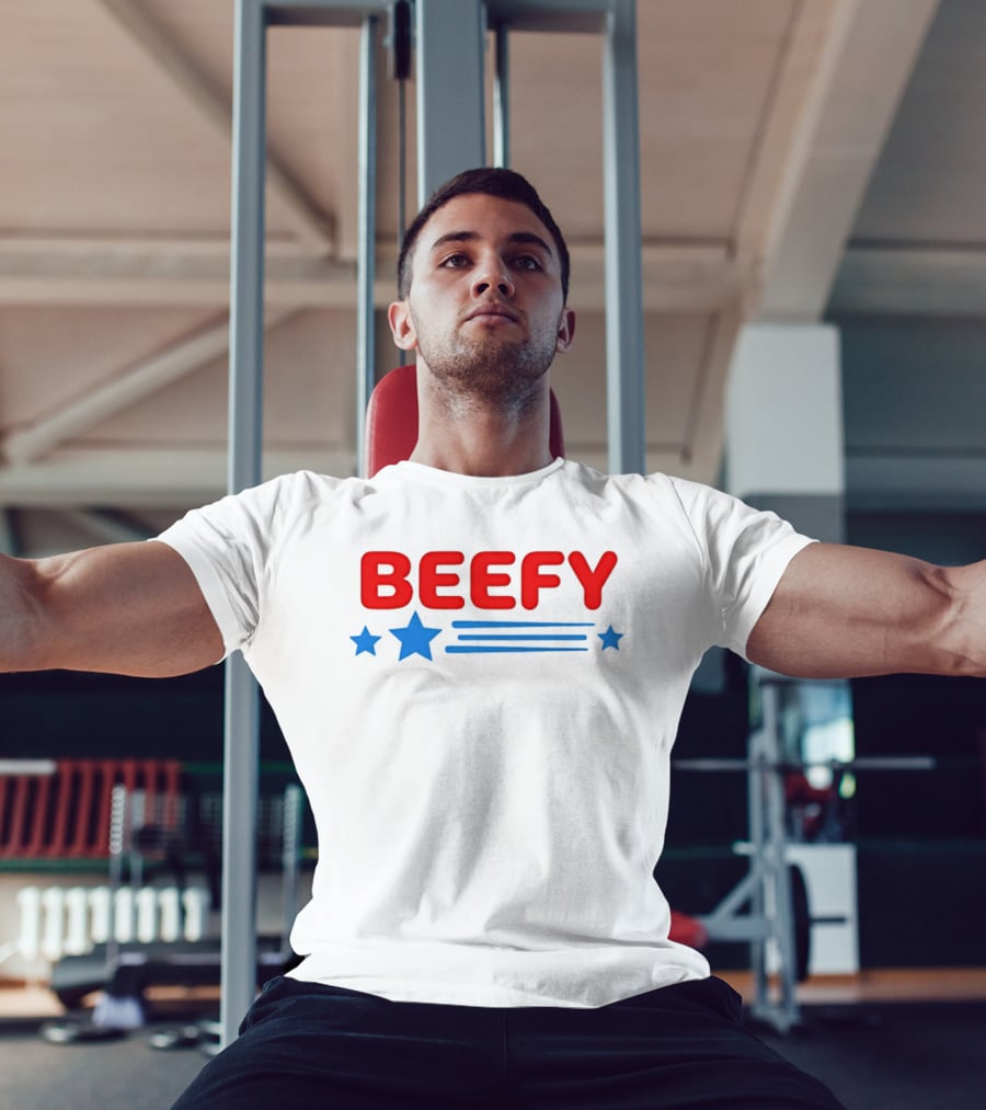 BEEFY Blue Stars And Stripes T-Shirt