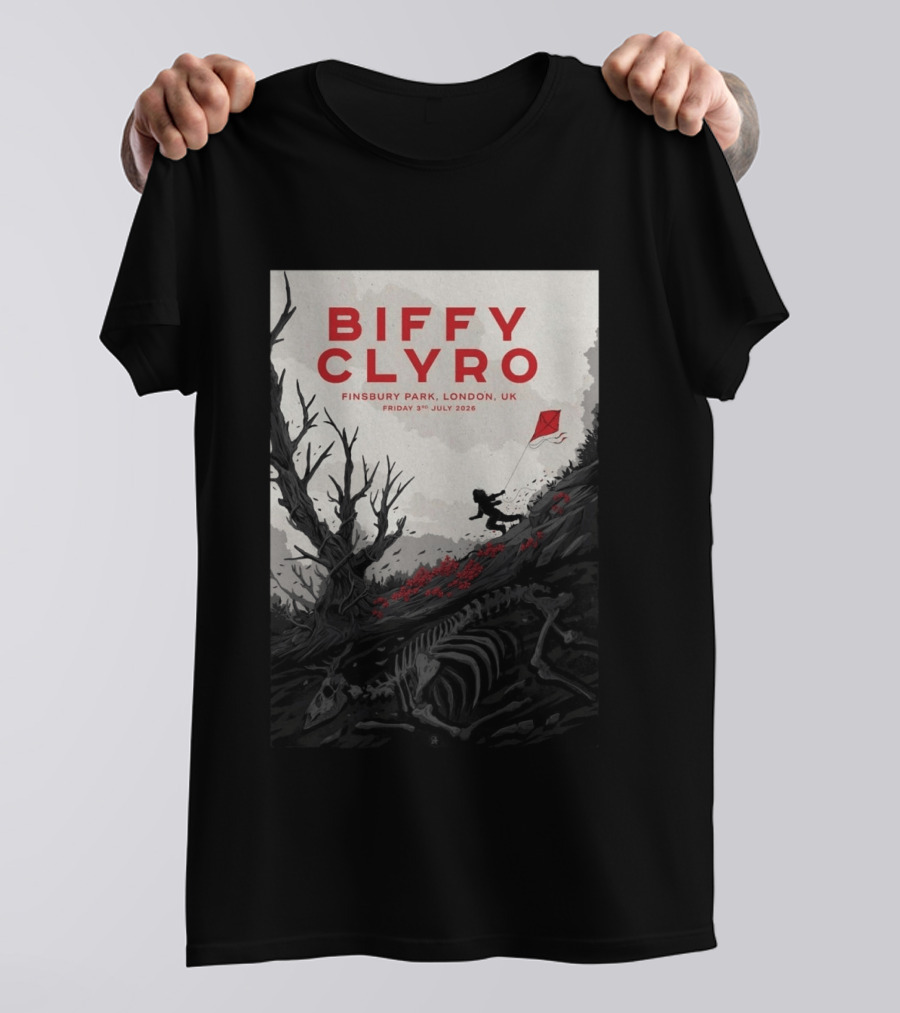 Biffy Clyro Finsbury Park London UK July 3 2026 Kite Skeleton T-Shirt