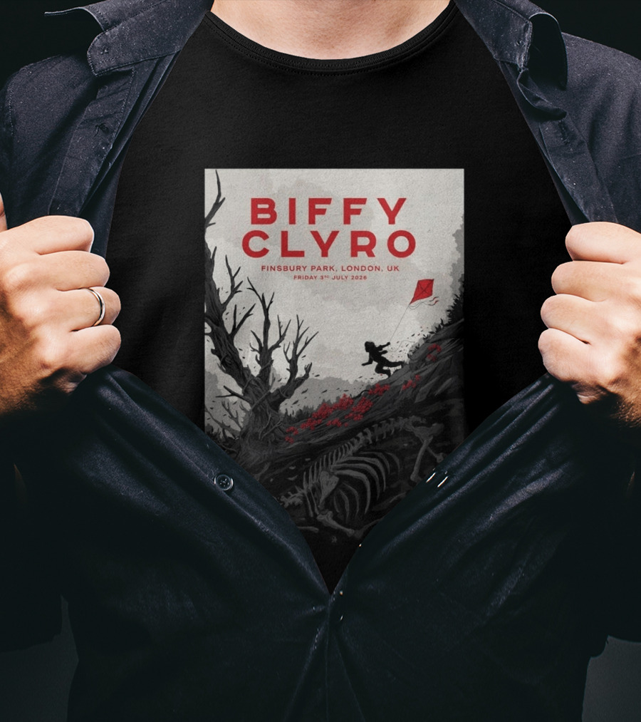Biffy Clyro Finsbury Park London UK July 3 2026 Kite Skeleton T-Shirt