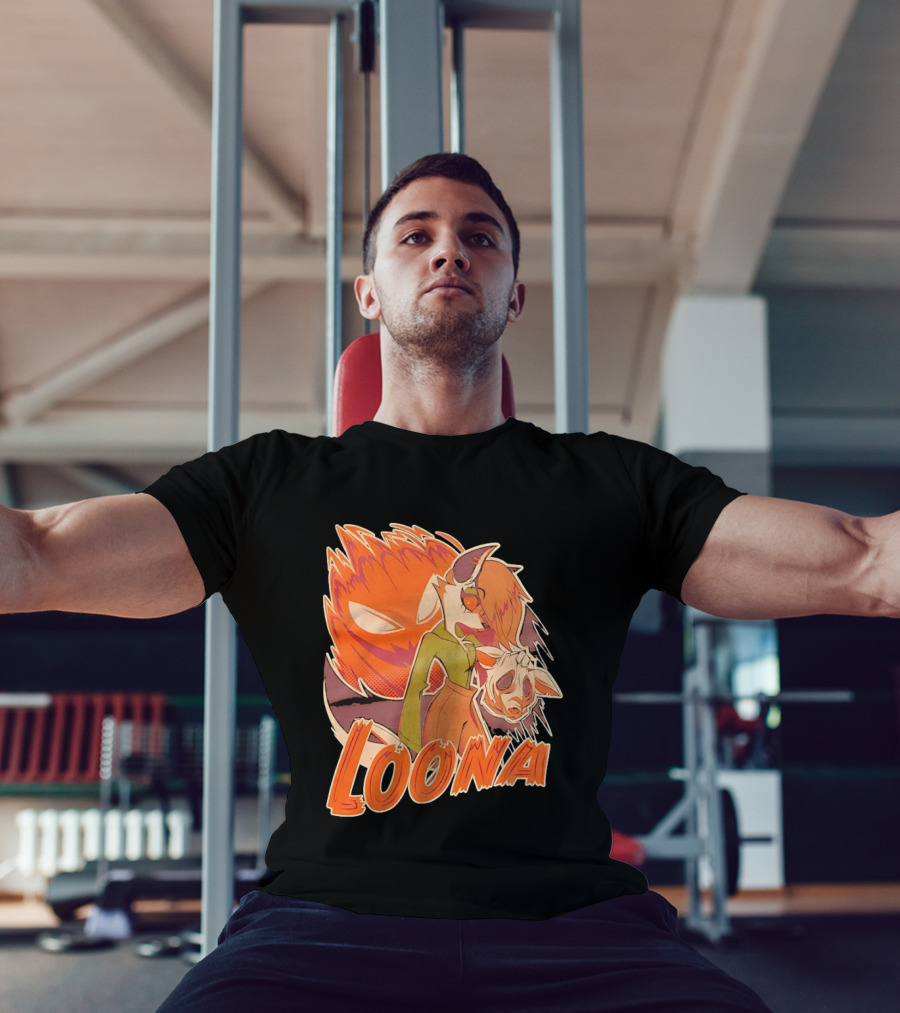 Helluva Boss Loona Hellhound Holding Mask T-Shirt