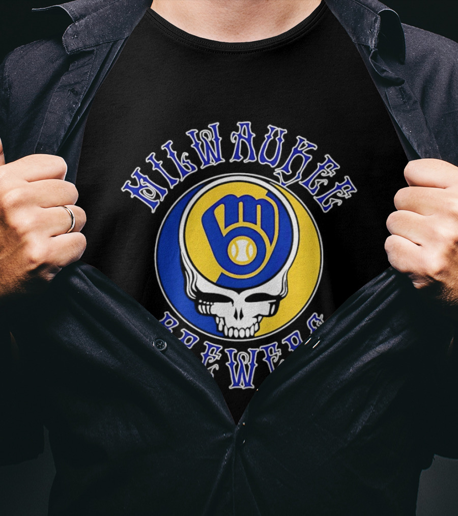 Milwaukee Brewers Grateful Dead Steal Your Face MLB Baseball Mashup T-Shirt