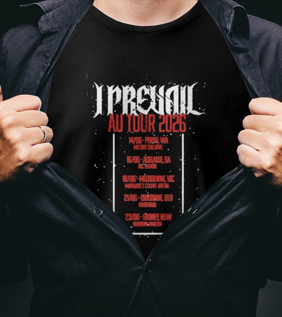 I Prevail AU Tour 2026 Adelaide Melbourne Brisbane Enmore Theatre T-Shirt