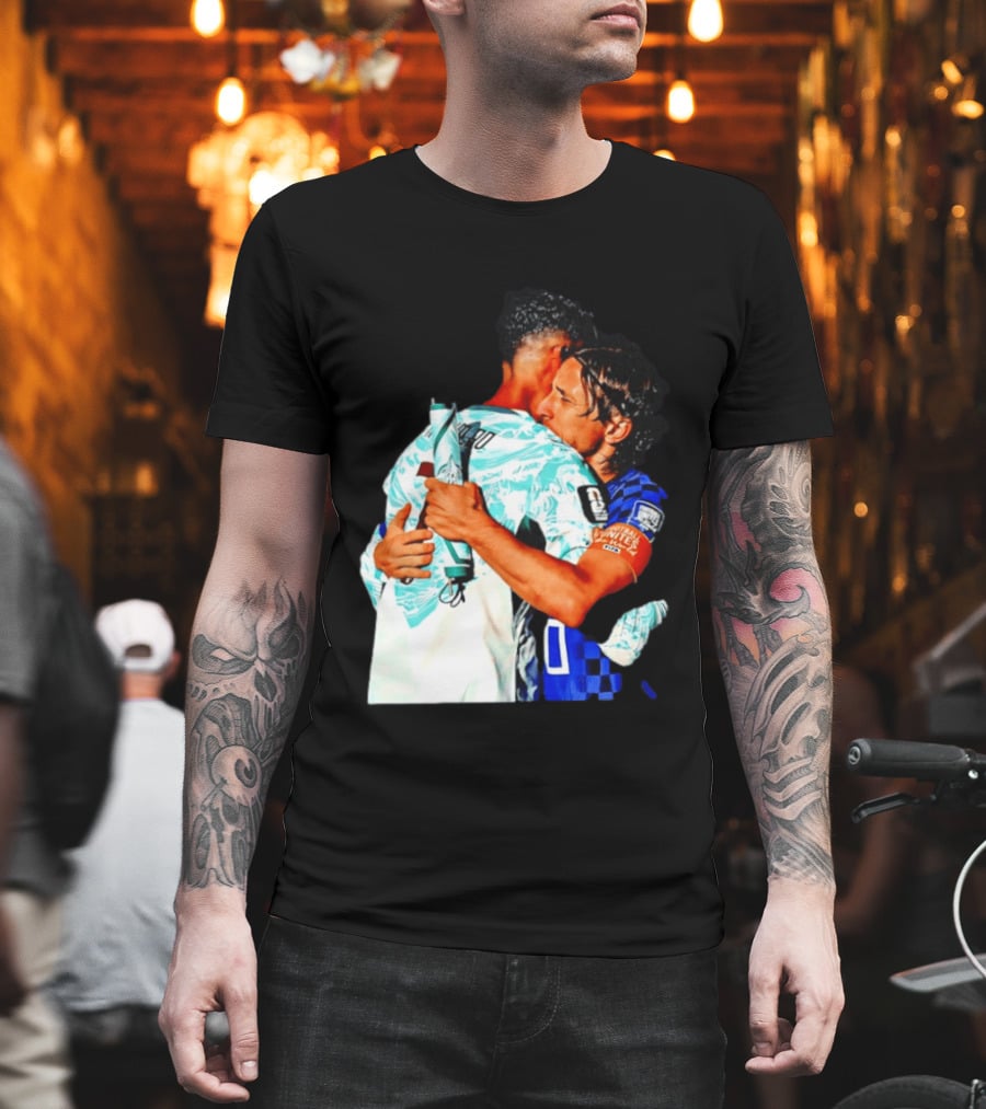 Modric Ronaldo Embrace Croatia Portugal Football Unity T-Shirt