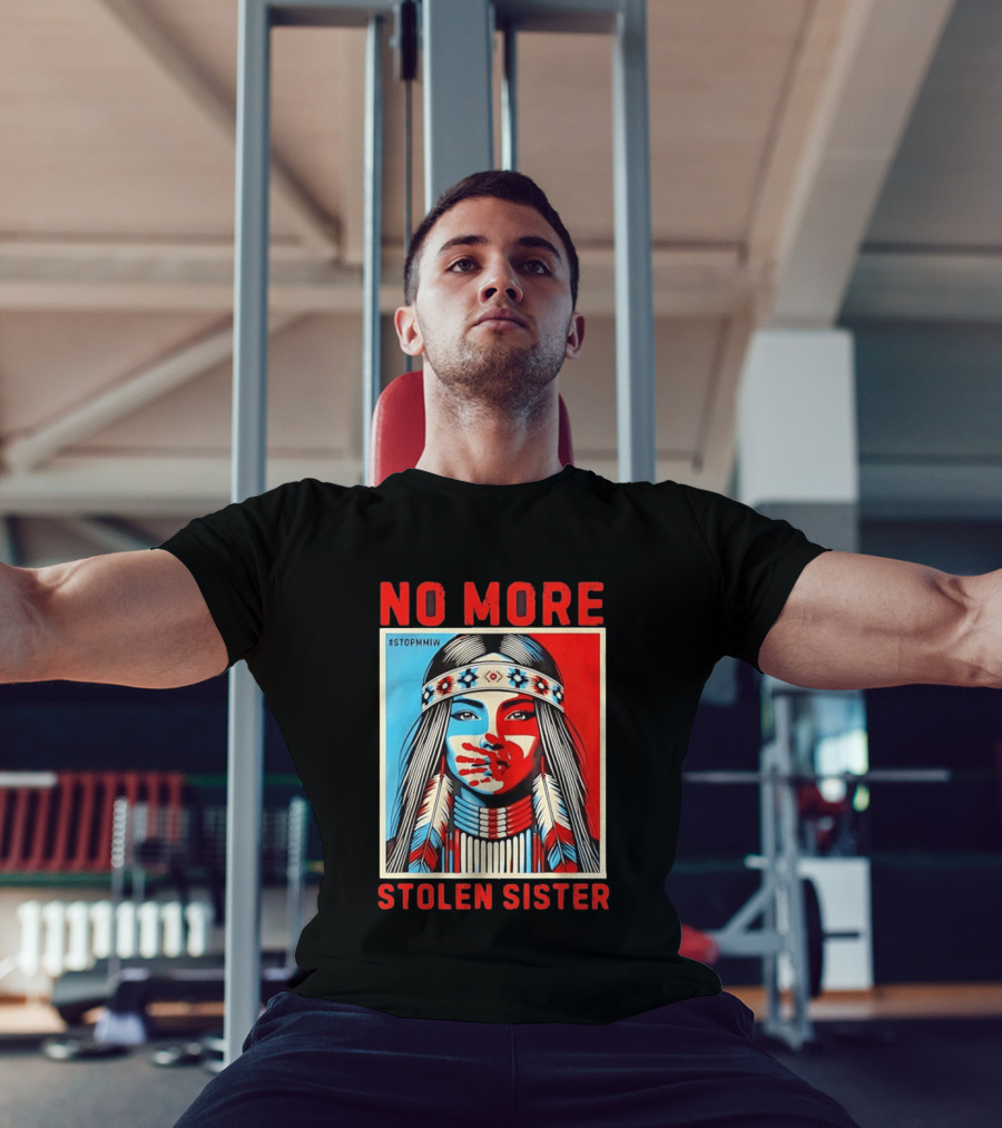 NO MORE Red Handprint STOPMMIW Stolen Sister Indigenous Awareness T-Shirt