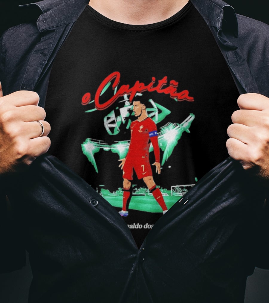 Cristiano Ronaldo O Capitão 7 Dos Santos Aveiro Celebrating Soccer Stadium T-Shirt
