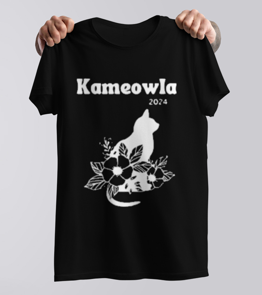 Kameowla 2024 Cat Floral Theme Kamala Cat Lady T-Shirt