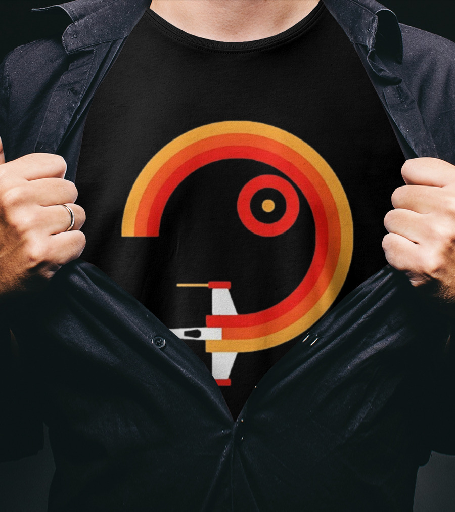 Star Wars X Wing Retro Sunset Circle T-Shirt