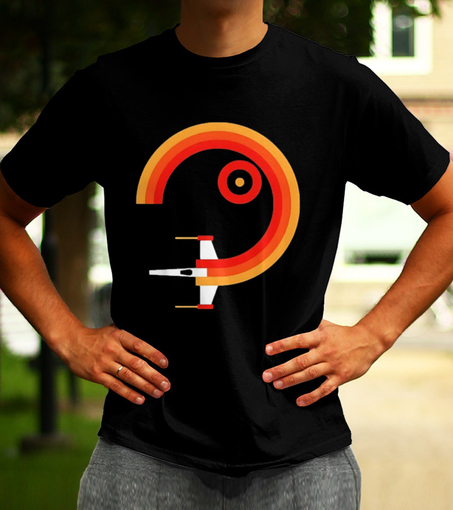 Star Wars X Wing Retro Sunset Circle T-Shirt