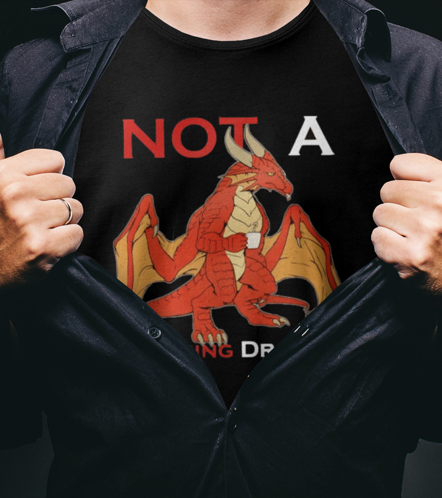 Not A Morning Dragon Fantasy Coffee Mood T-Shirt
