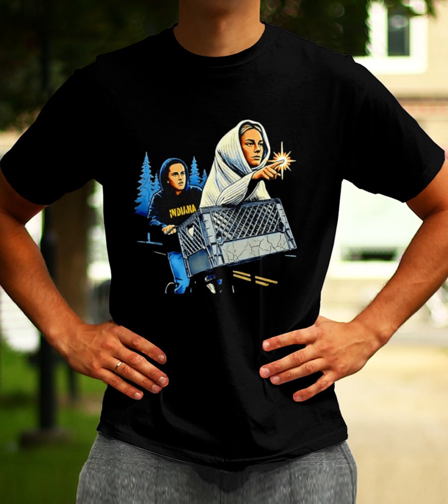 Indiana ET The Extra Terrestrial Bicycle Adventure 80s Movies T-Shirt