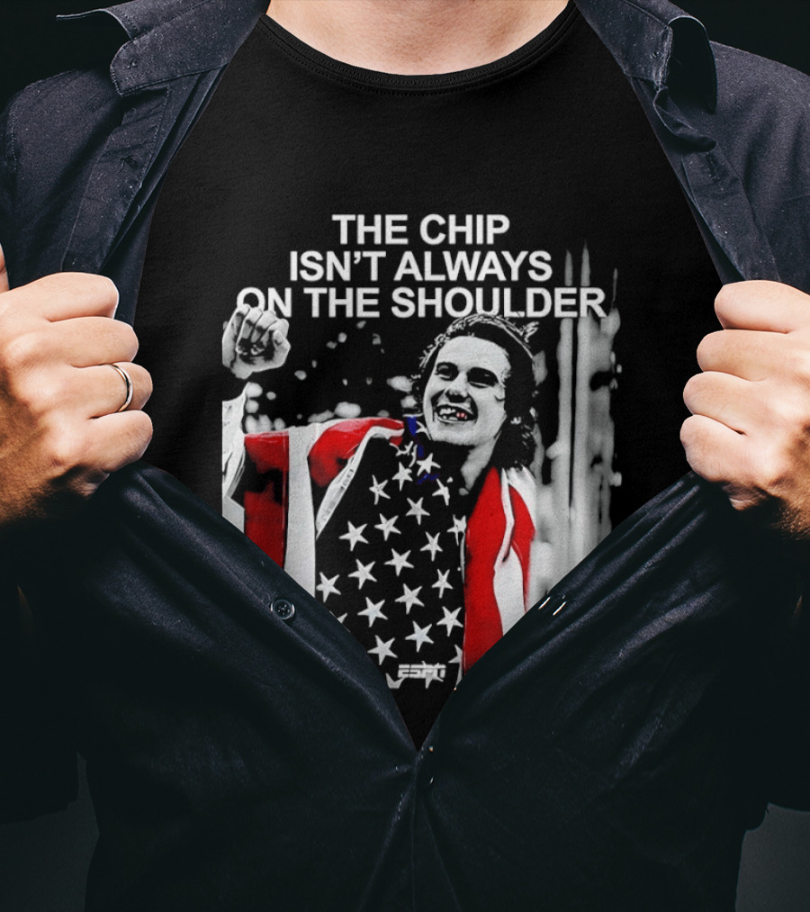 The Chip Isn't Always On The Shoulder Stars And Stripes Tribute NHL Jack Hughes T-Shirt