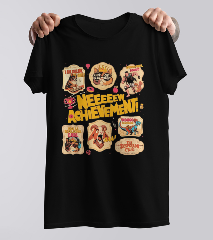 Neeeew Achievement Dungeon Crawler Carl Sticker Pack I Am Yelling Carl Viva La Revolucion Mongo Is Appalled Desperado Club T-Shirt