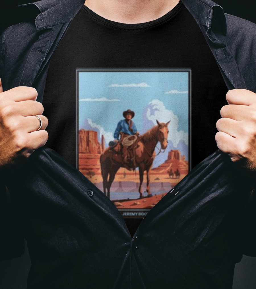 Dog Jeremy Booth USA 2020 Cowboy And Horse Desert Scene T-Shirt
