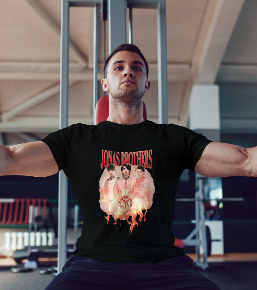 Jonas Brothers Fire Flame Trio Band Photography T-Shirt