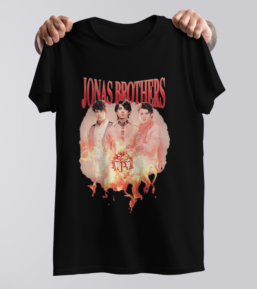 Jonas Brothers Fire Flame Trio Band Photography T-Shirt