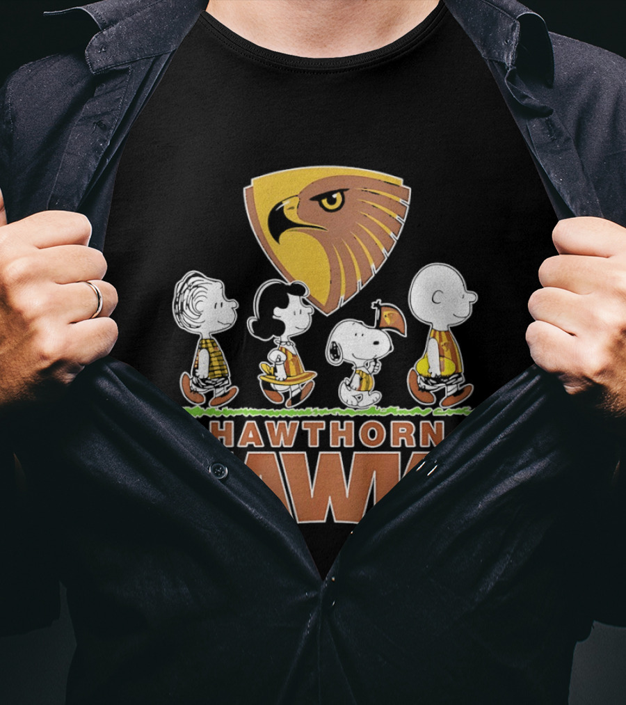 Peanuts Characters Featuring Hawthorn Hawks T-Shirt