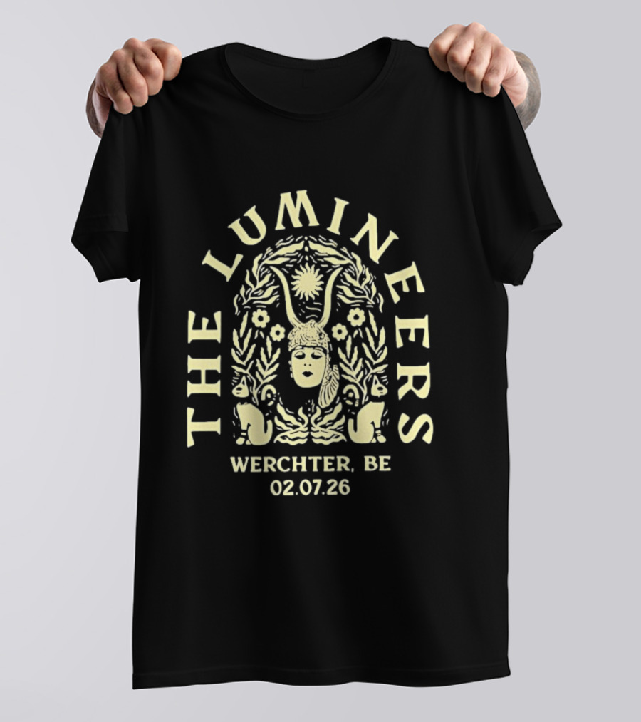 The Lumineers Werchter Belgium 02.07.26 Concert Art Nouveau Motif T-Shirt