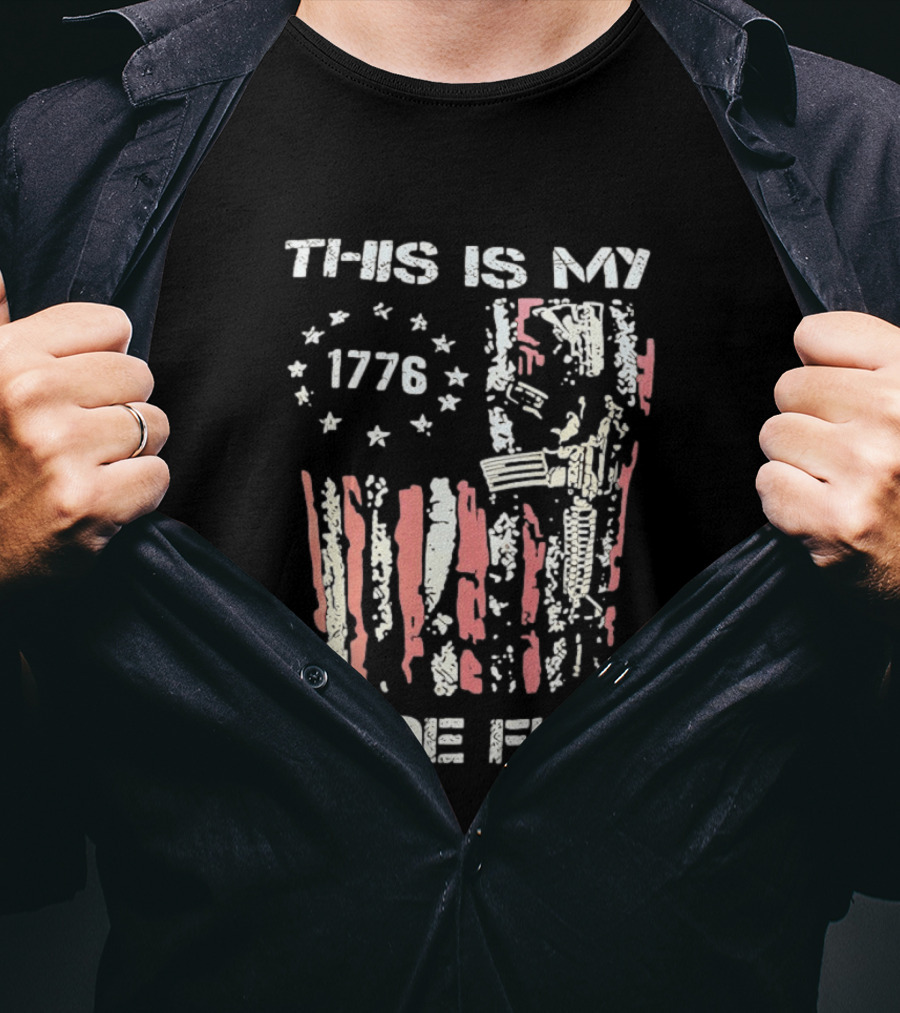 This Is My 1776 American Pride Flag Rifle Second Amendment Patriotism T-Shirt