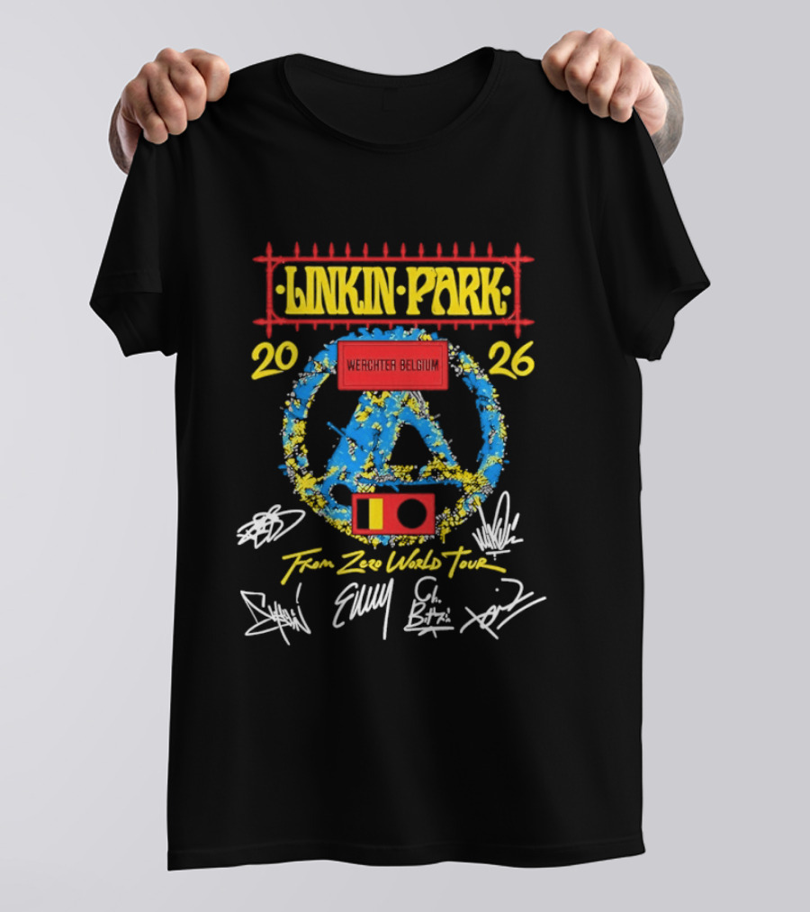 Linkin Park From Zero World Tour Werchter Belgium 2026 Signatures T-Shirt