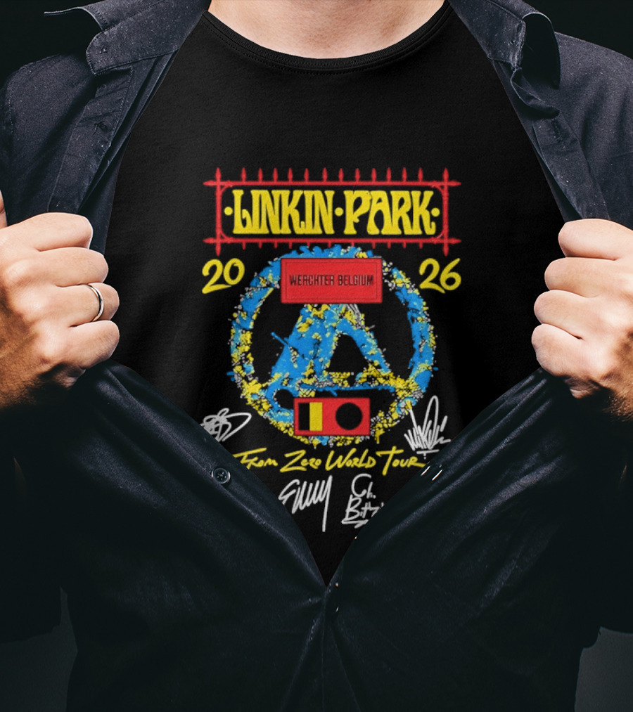 Linkin Park From Zero World Tour Werchter Belgium 2026 Signatures T-Shirt
