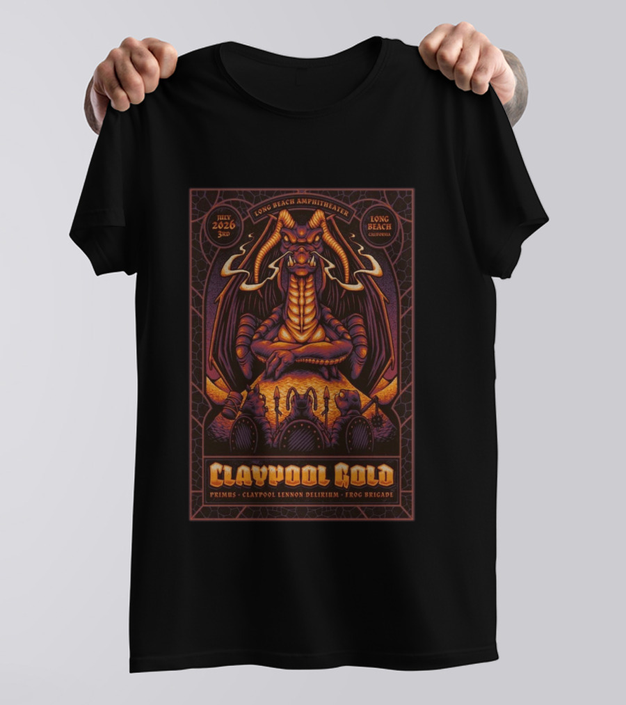 July 3 2026 Long Beach Amphitheater Claypool Lennon Delirium Frog Brigade Primus Concert Event T-Shirt