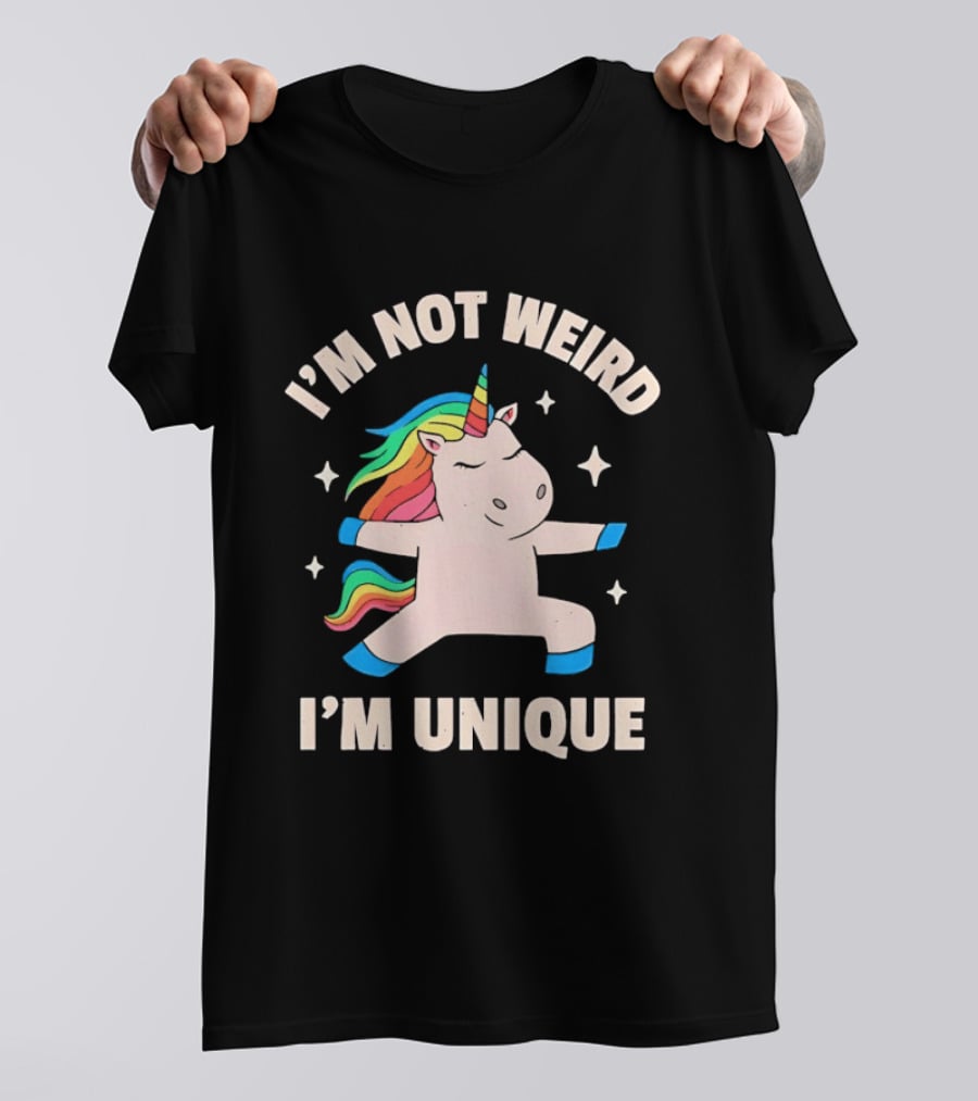 I'm Not Weird I'm Unique Unicorn Dabbing Rainbows T-Shirt