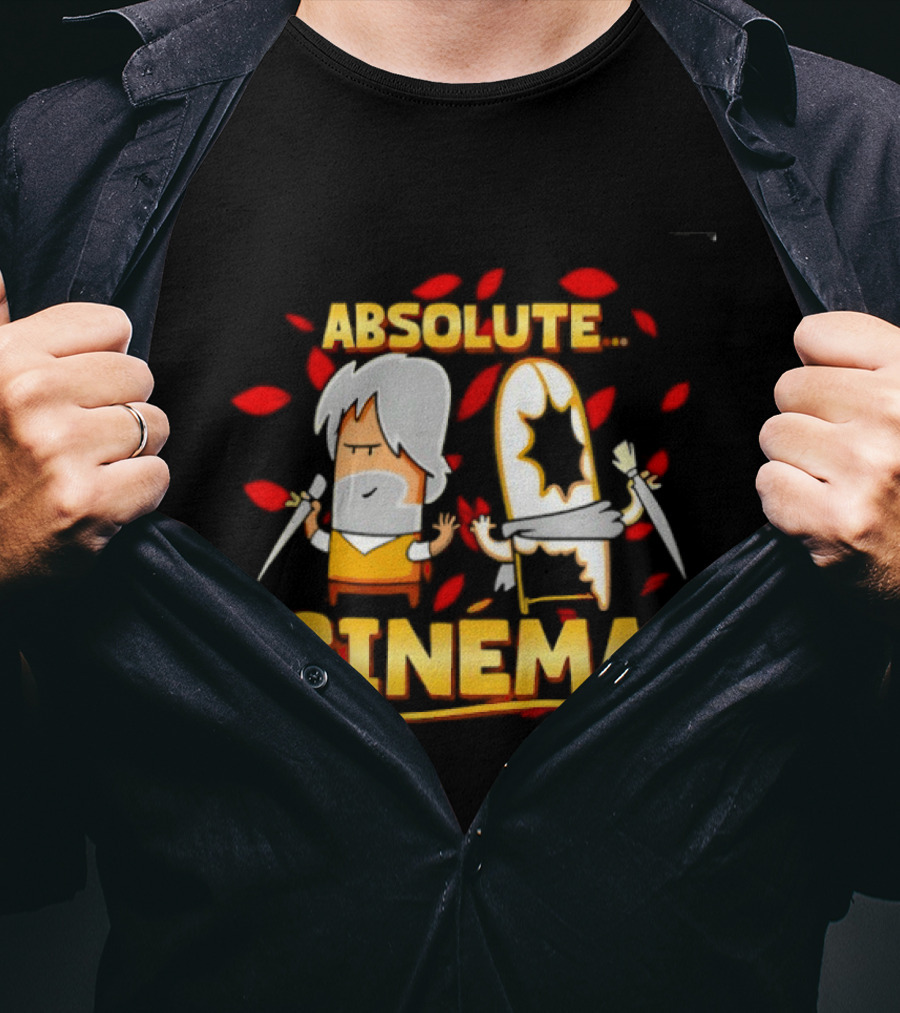 Absolute Cinema Movie Film Reaction Characters With Swords T-Shirt