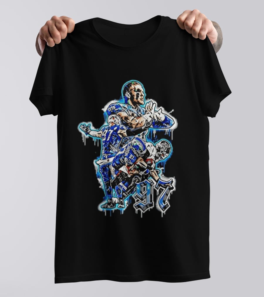 Aidan Hutchinson Detroit Lions 97 Defensive Highlights T-Shirt
