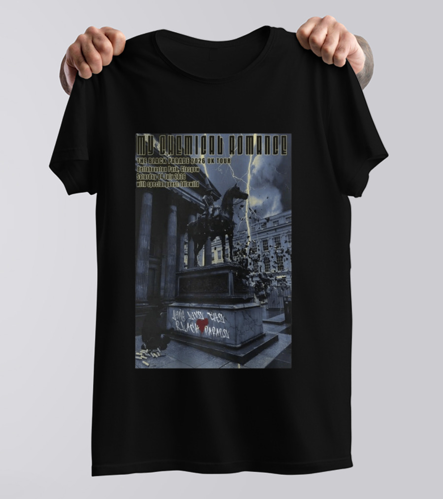 My Chemical Romance The Black Parade 2026 UK Tour Bellahouston Park Glasgow 4 July With Idlewild T-Shirt