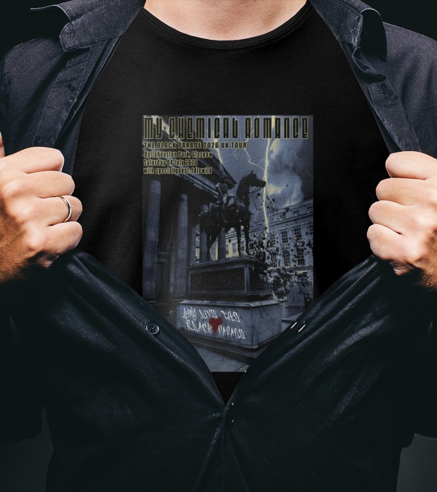 My Chemical Romance The Black Parade 2026 UK Tour Bellahouston Park Glasgow 4 July With Idlewild T-Shirt