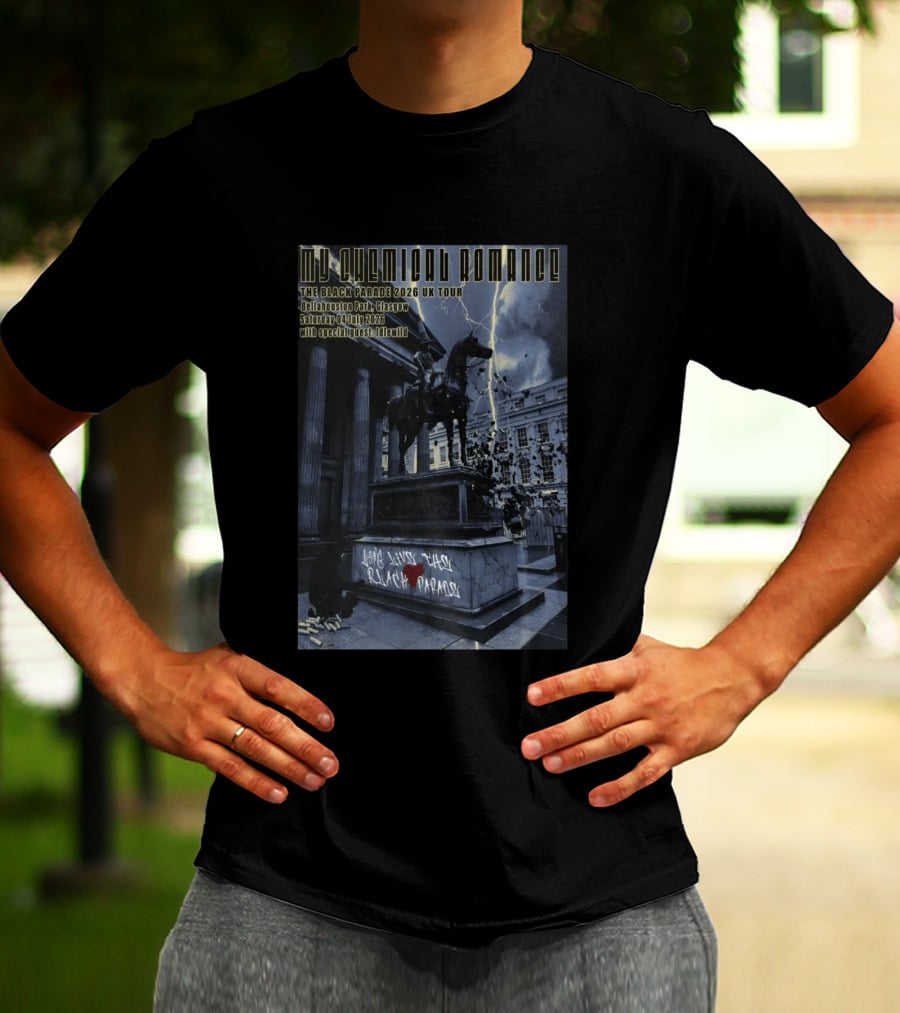 My Chemical Romance The Black Parade 2026 UK Tour Bellahouston Park Glasgow 4 July With Idlewild T-Shirt