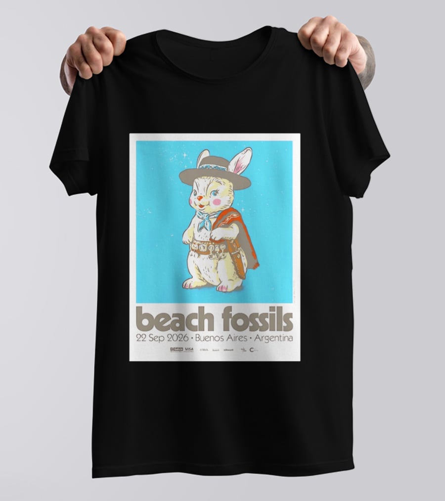 Beach Fossils 22 Sep 2026 Rabbit Poncho Buenos Aires Argentina T-Shirt