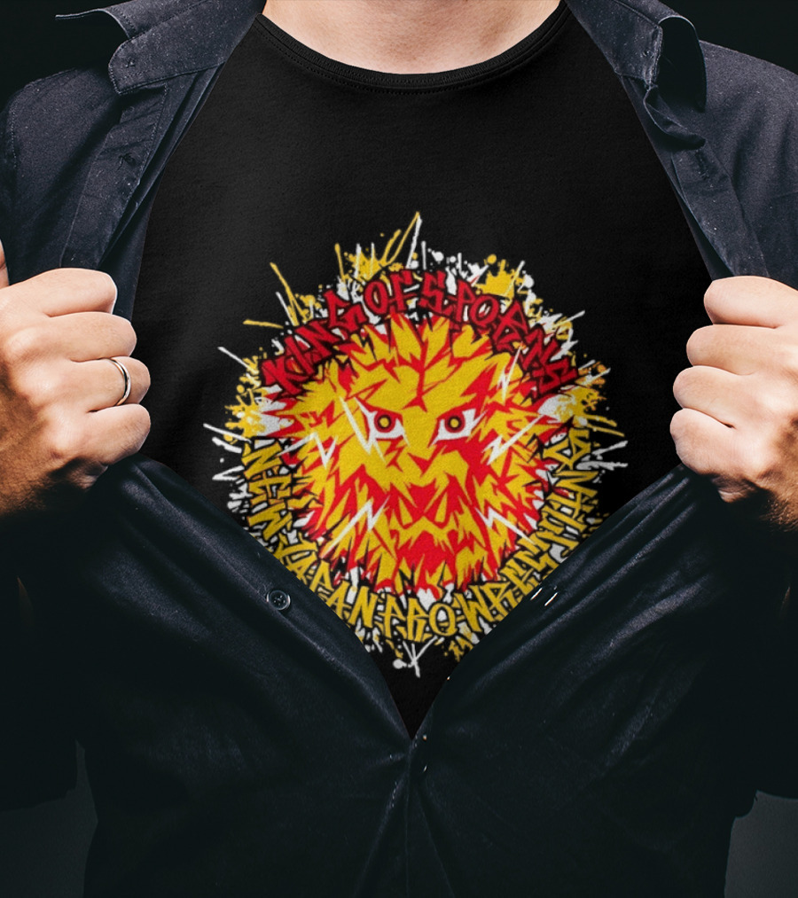 NJPW Lion Mark King Of Sports Hakaima Ga Ore No Jinganaki T-Shirt