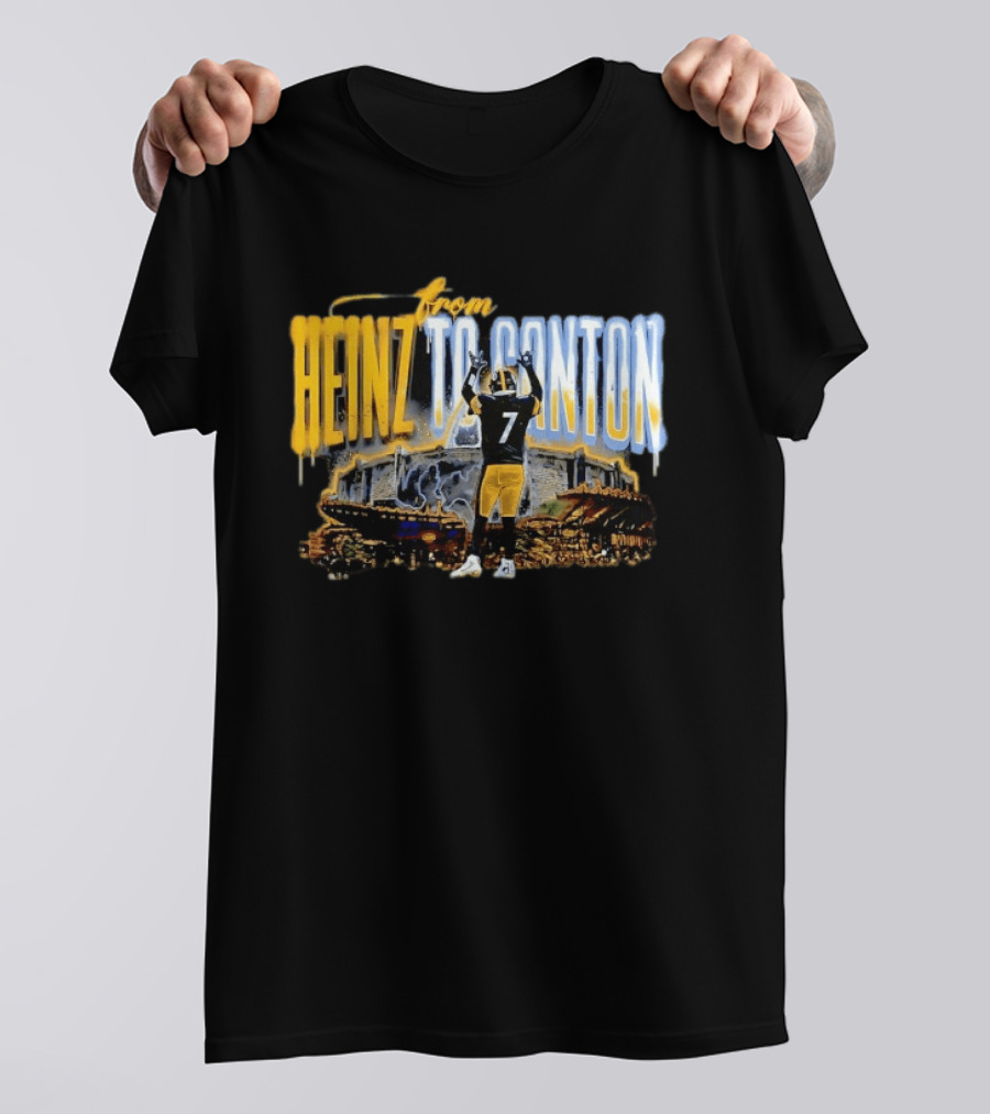 Ben Roethlisberger From Heinz To Canton Pittsburgh Steelers Journey #7 T-Shirt