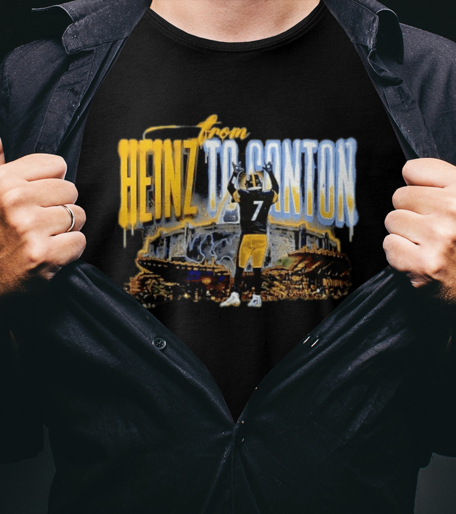 Ben Roethlisberger From Heinz To Canton Pittsburgh Steelers Journey #7 T-Shirt