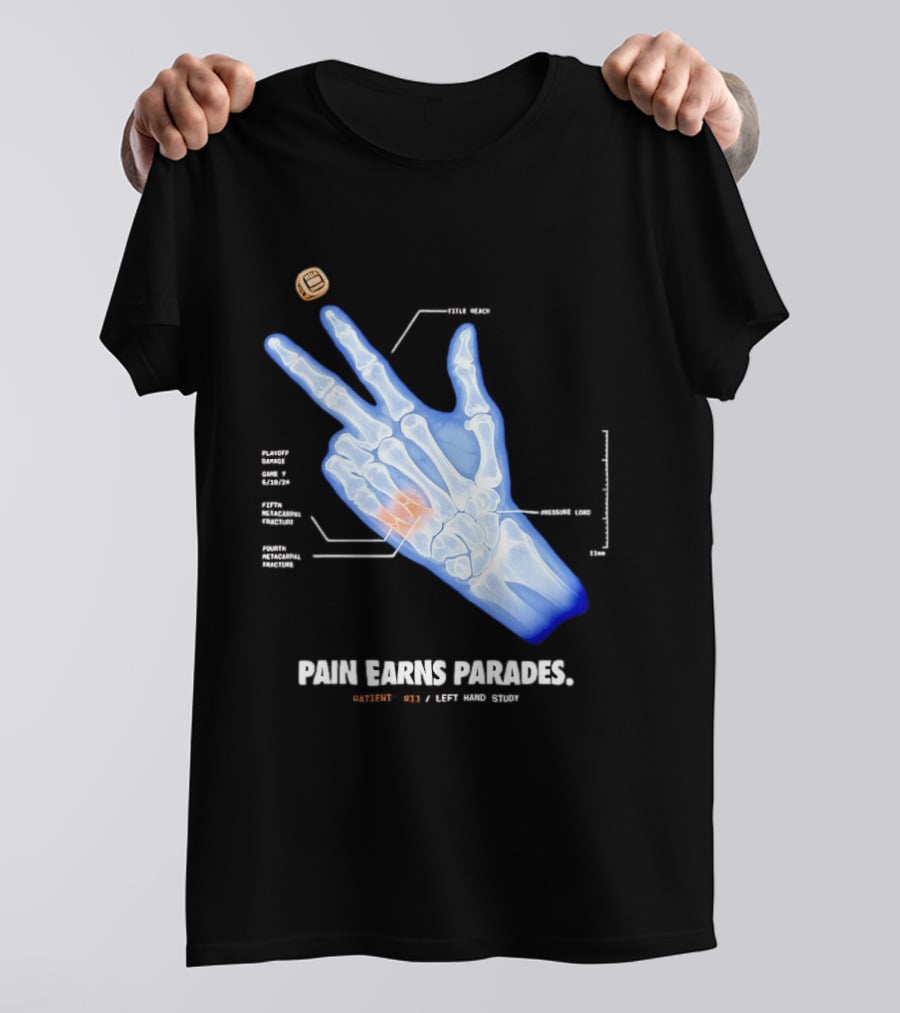 Pain Earns Parades X Ray Left Hand Study Detailed Anatomy T-Shirt