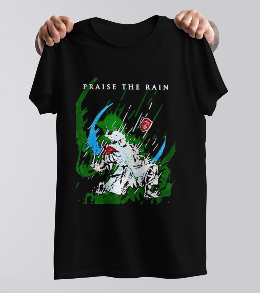Praise The Rain Warrior Energetic Green And Blue Splash T-Shirt