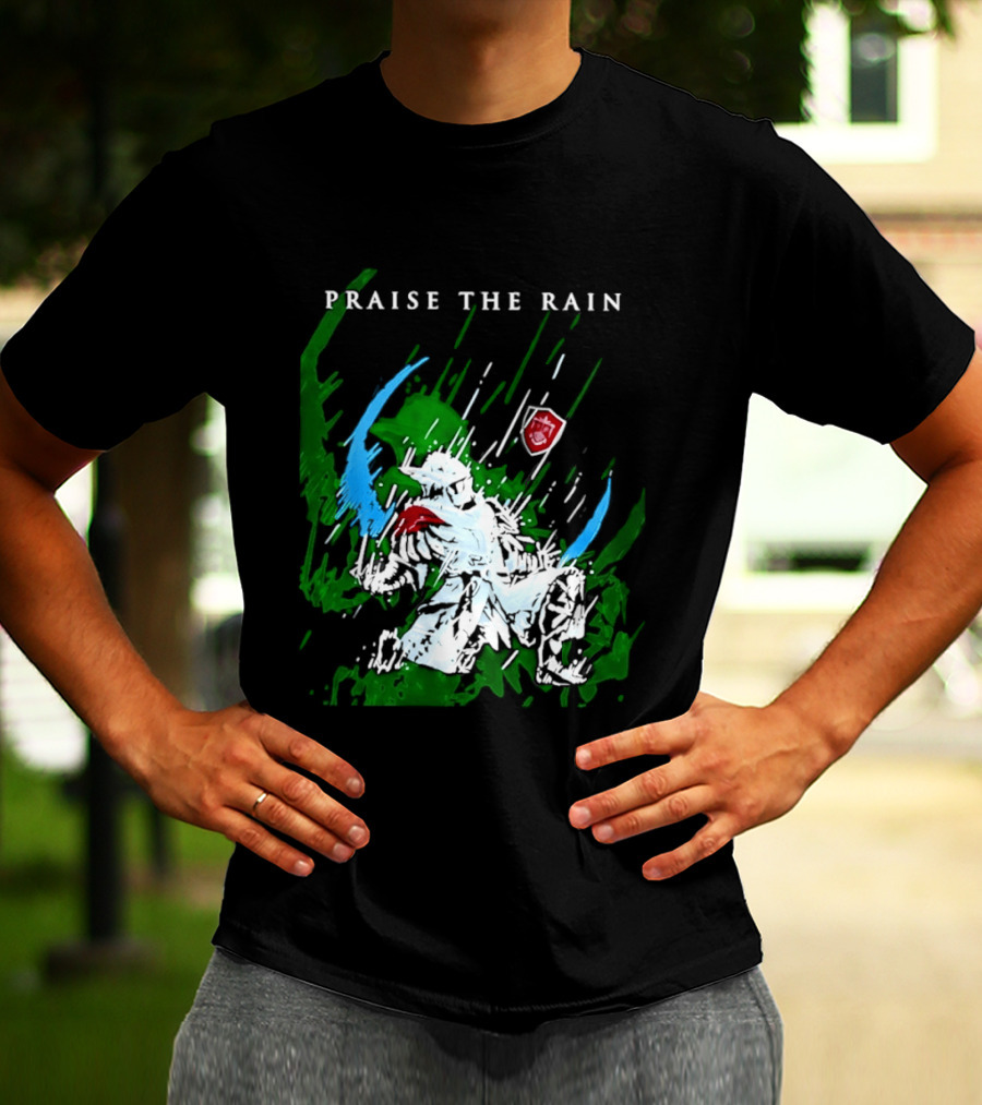 Praise The Rain Warrior Energetic Green And Blue Splash T-Shirt