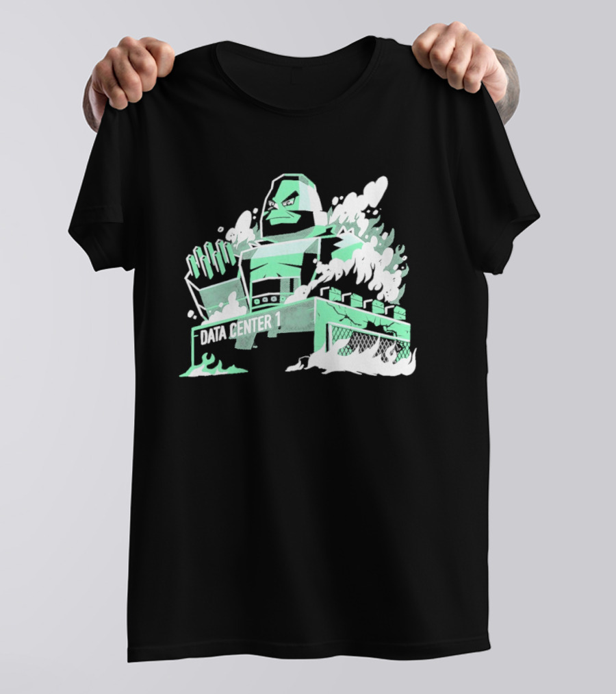 Data Center 1 Final Fantasy Avalanche AI Block Robot T-Shirt