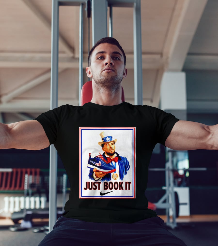 Just Book It Devin Booker Uncle Sam Gold Medal Nike Sneaker T-Shirt
