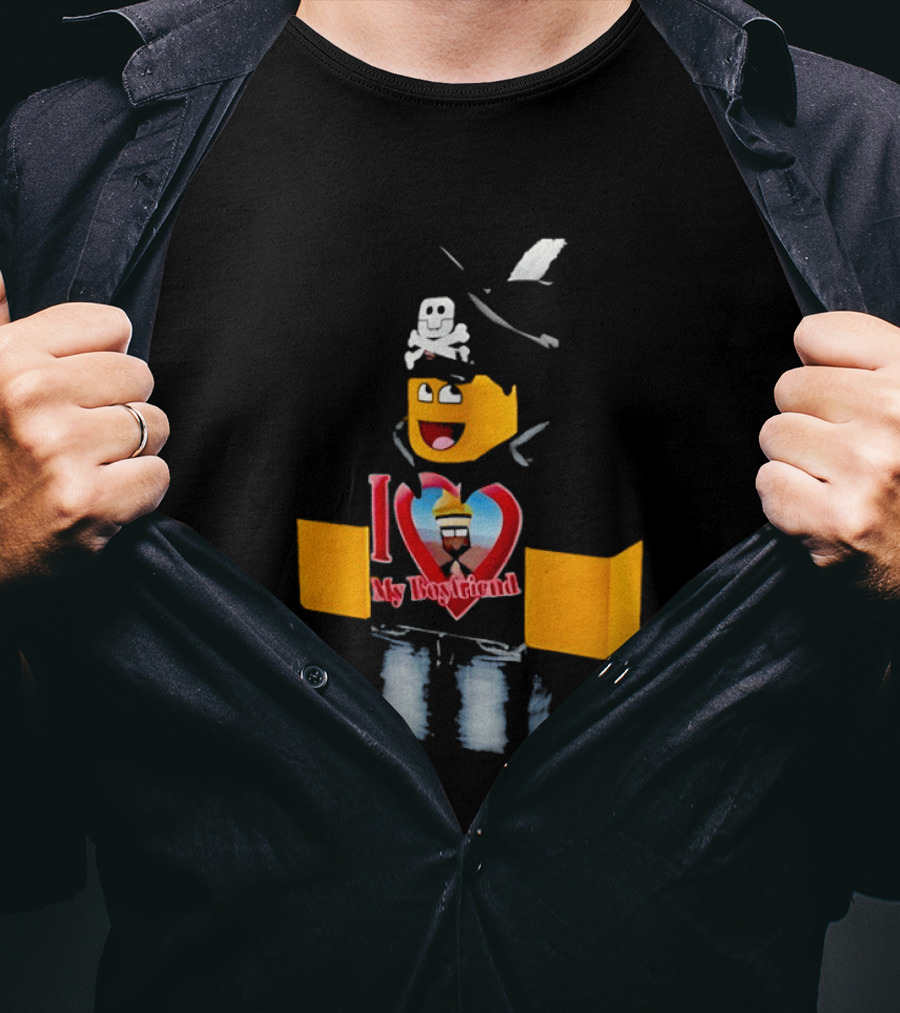 Roblox I Love My Boyfriend Heart Avatar T-Shirt