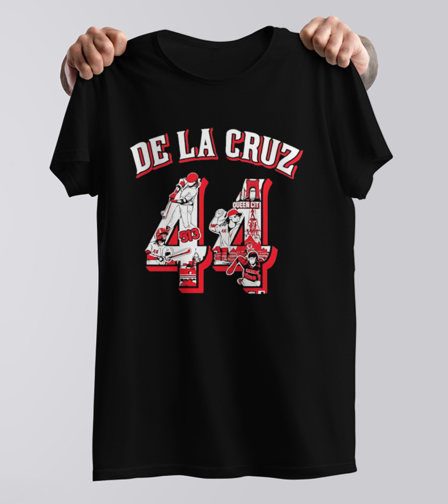 De La Cruz 44 Queen City 513 Cincinnati Reds MLB T-Shirt