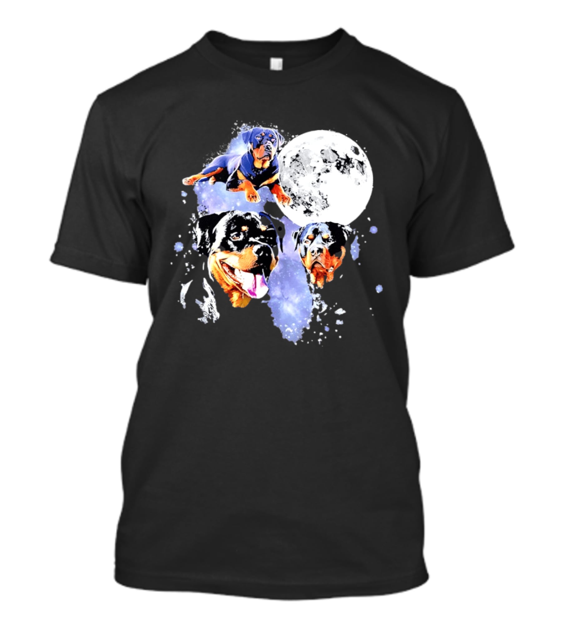 Rottweiler Galaxy Moon Space Celestial Dog Breed Lover Pet Owner Lunar Canine Adventure T-Shirt
