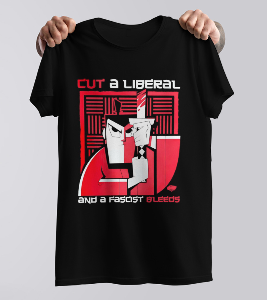 Samurai Jack Cut A Liberal And A Fascist Bleeds Political Art Image T-Shirt