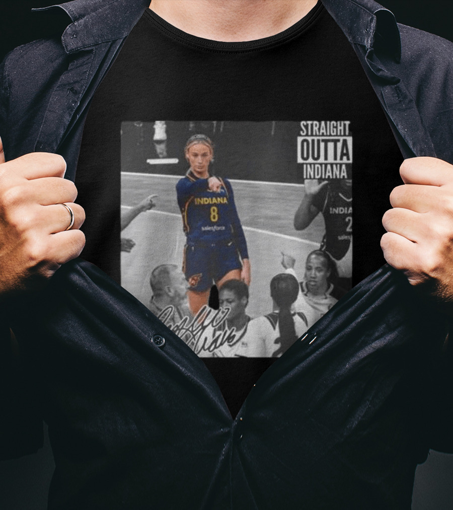 Sophie Cunningham Straight Outta Indiana Indiana Fever T-Shirt