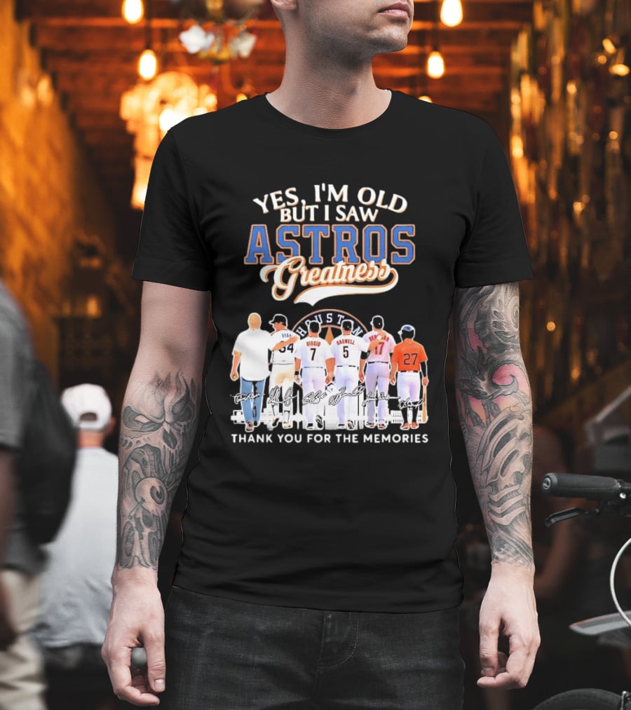 Yes I'm Old But I Saw Astros Greatness Ryan Biggio Bagwell Beltran Thank You For The Memories T-Shirt