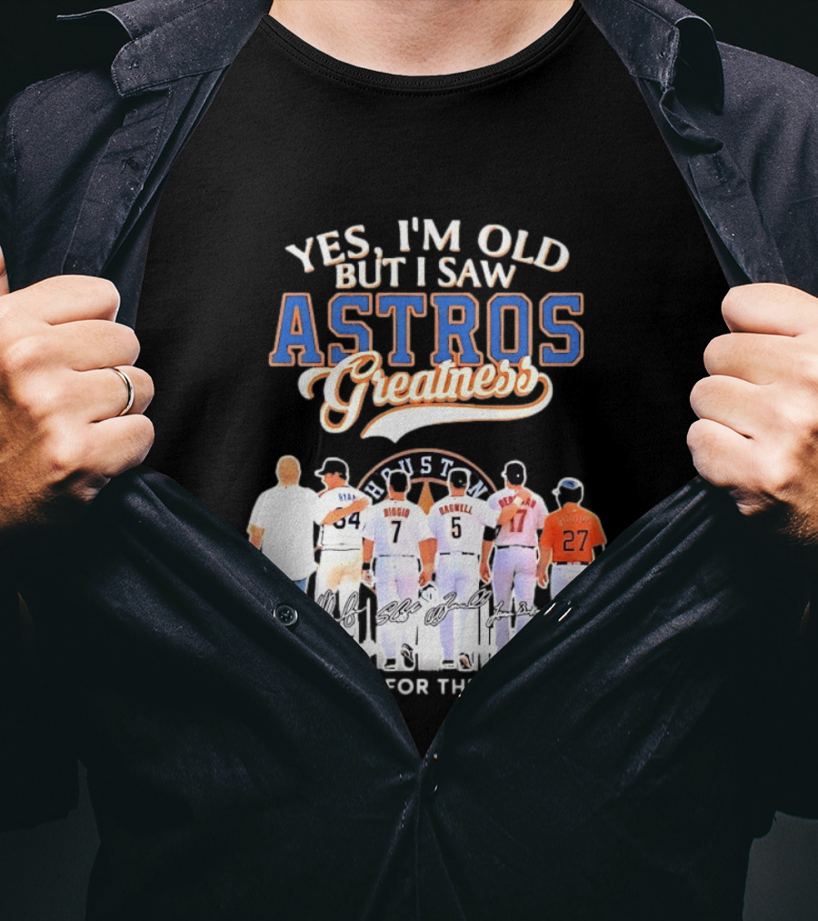 Yes I'm Old But I Saw Astros Greatness Ryan Biggio Bagwell Beltran Thank You For The Memories T-Shirt