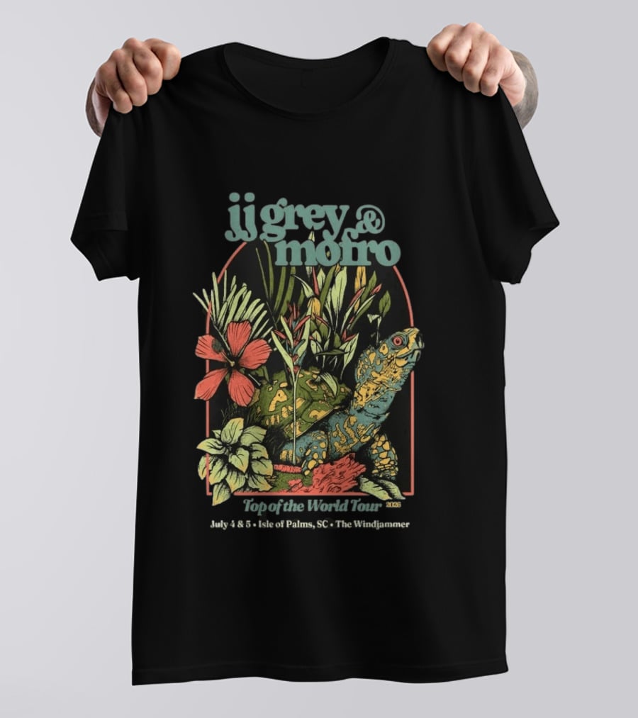 JJ Grey And Mofro July 4 5 2026 Isle Of Palms SC The Windjammer Exotic Flora Tortoise T-Shirt