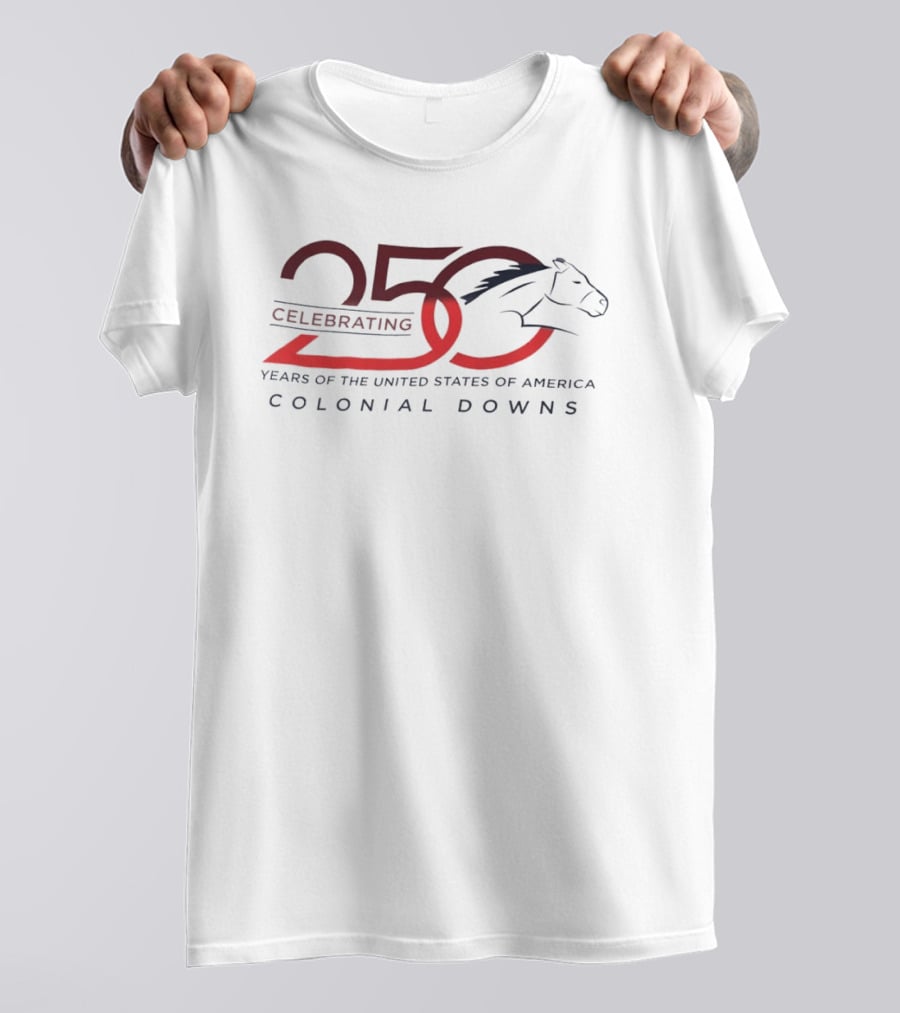 250 Celebrating Years Of The United States Of America Colonial Downs Horse Racing T-Shirt
