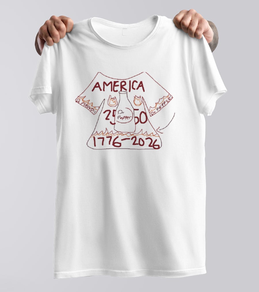 America Dr Pepper 1776 2026 Bottle Flames T-Shirt
